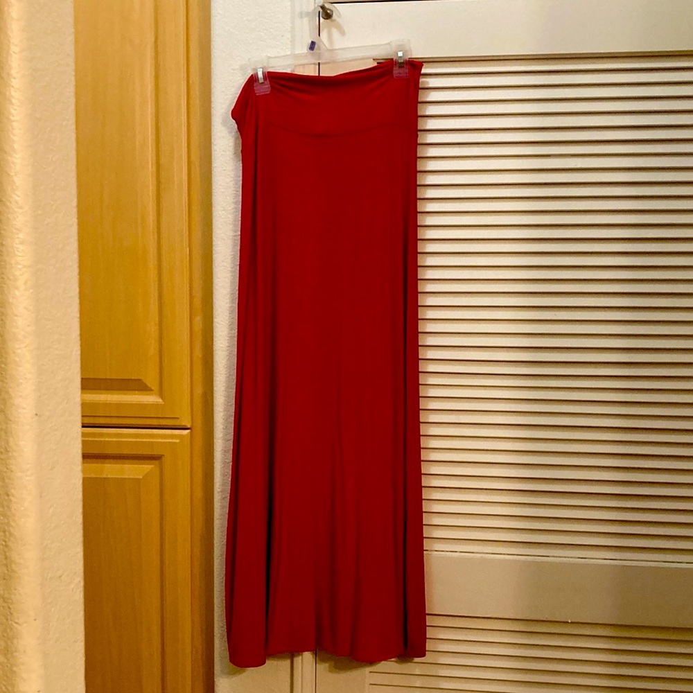Red womens large maxi skirt